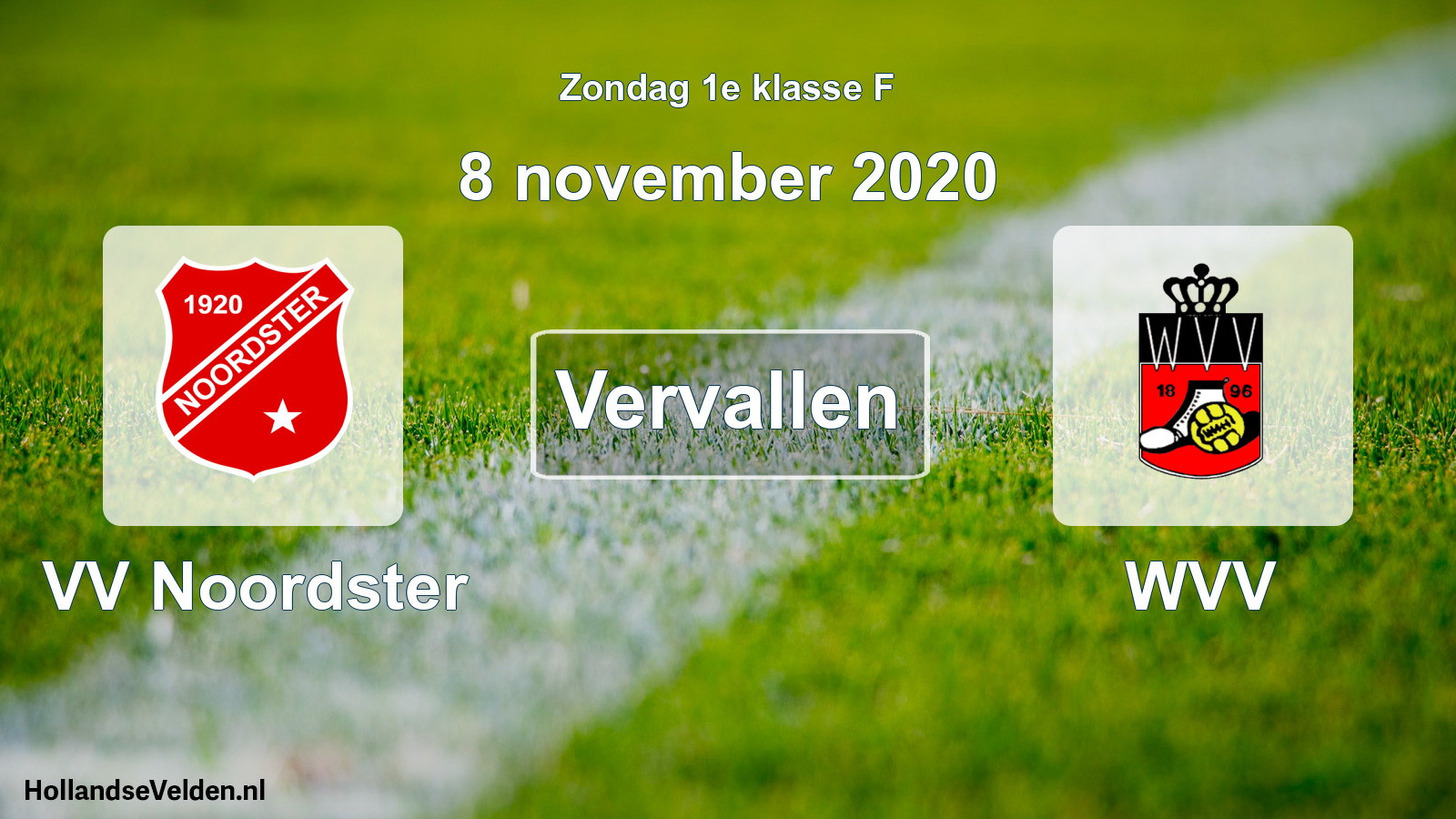 Scheduled Match: VV Noordster - WVV (8 November 2020)