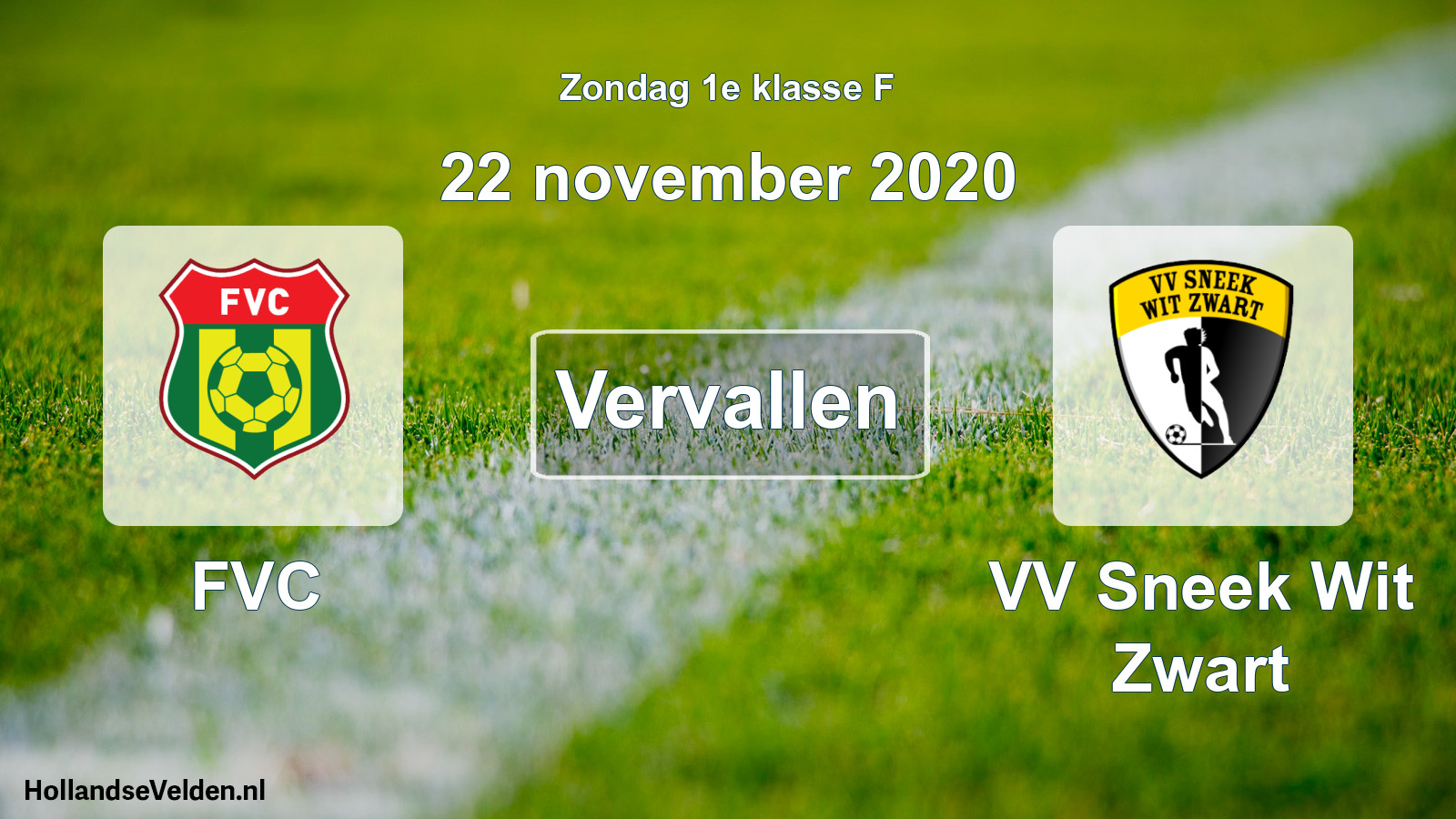 Scheduled Match: FVC - VV Sneek Wit Zwart (22 November 2020)