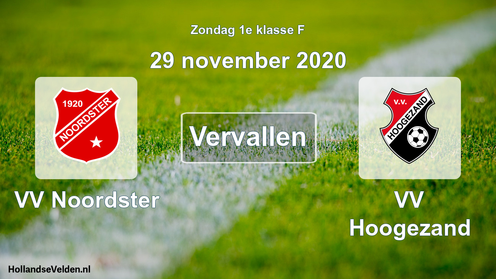Scheduled Match: VV Noordster - VV Hoogezand (29 November 2020)