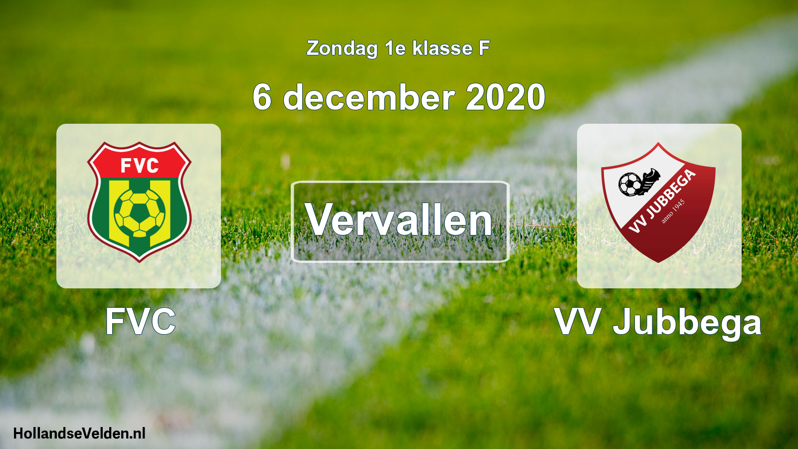 Scheduled Match: FVC - VV Jubbega (6 December 2020)