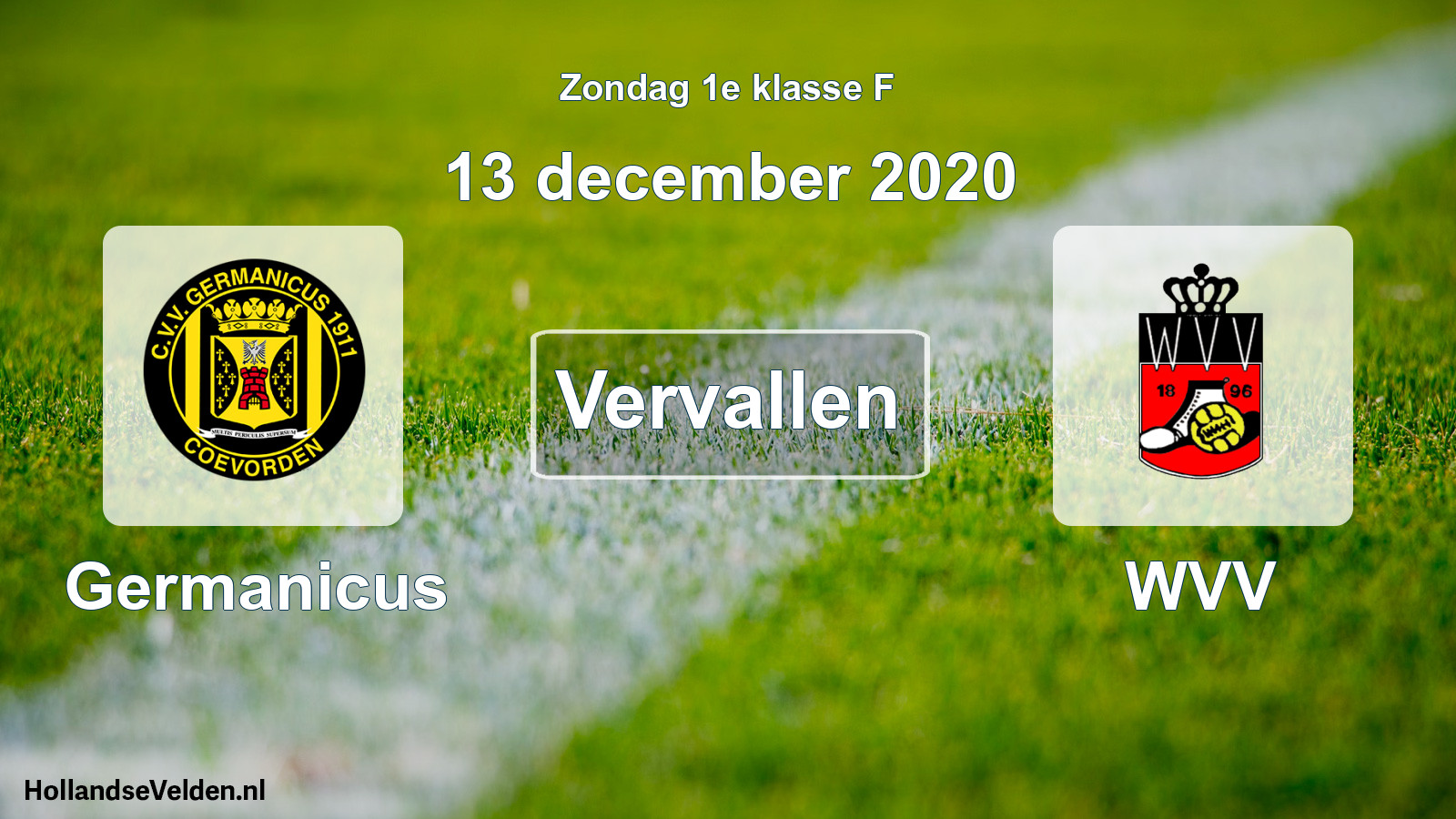 Scheduled Match: Germanicus - WVV (13 December 2020)