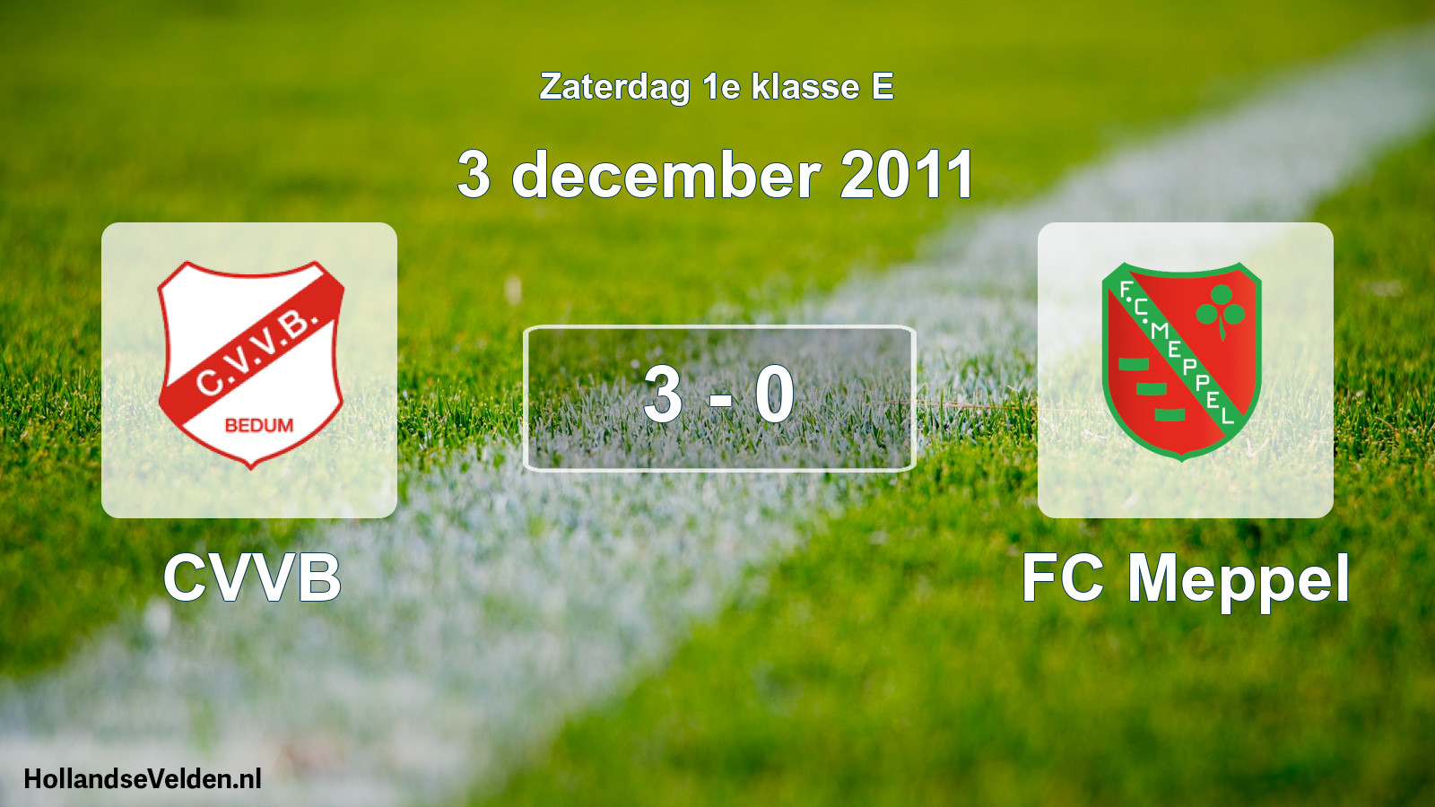 Total number of matches played: CVVB - FC Meppel 3 - 0 (3 December 2011)