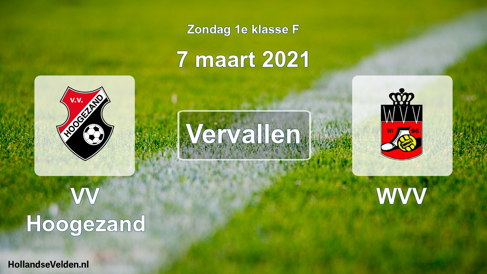 Scheduled Match: VV Hoogezand - WVV (7 March 2021)