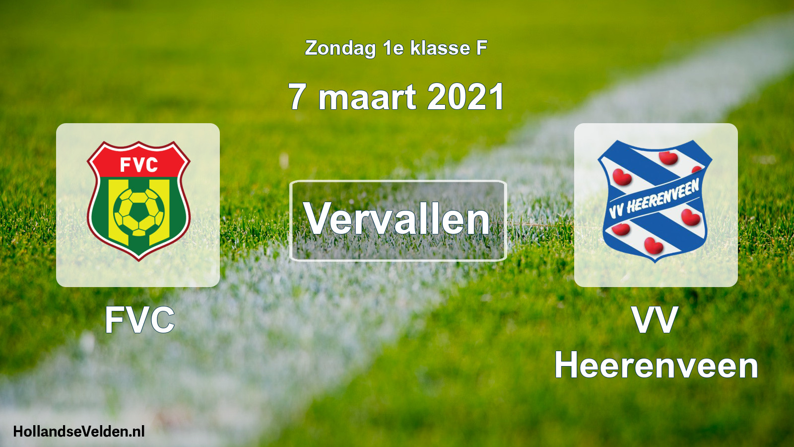 Scheduled Match: FVC - VV Heerenveen (7 March 2021)