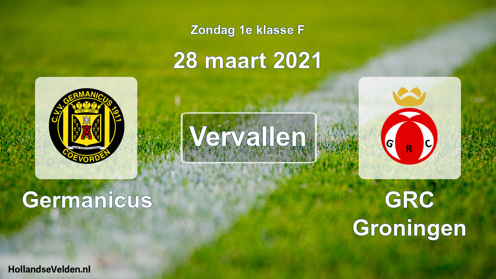 Scheduled Match: Germanicus - GRC Groningen (28 March 2021)