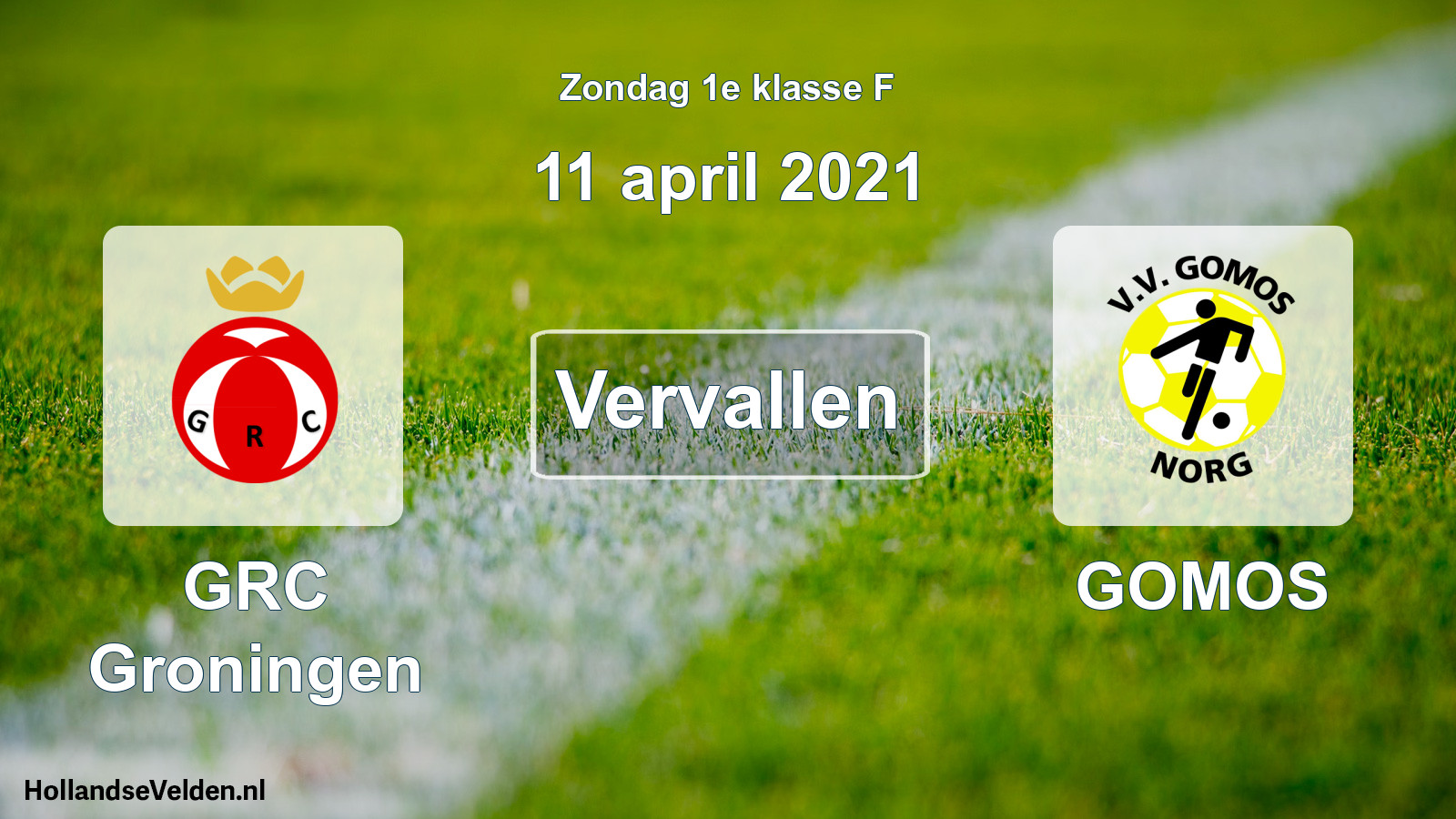 Scheduled Match: GRC Groningen - GOMOS (11 April 2021)