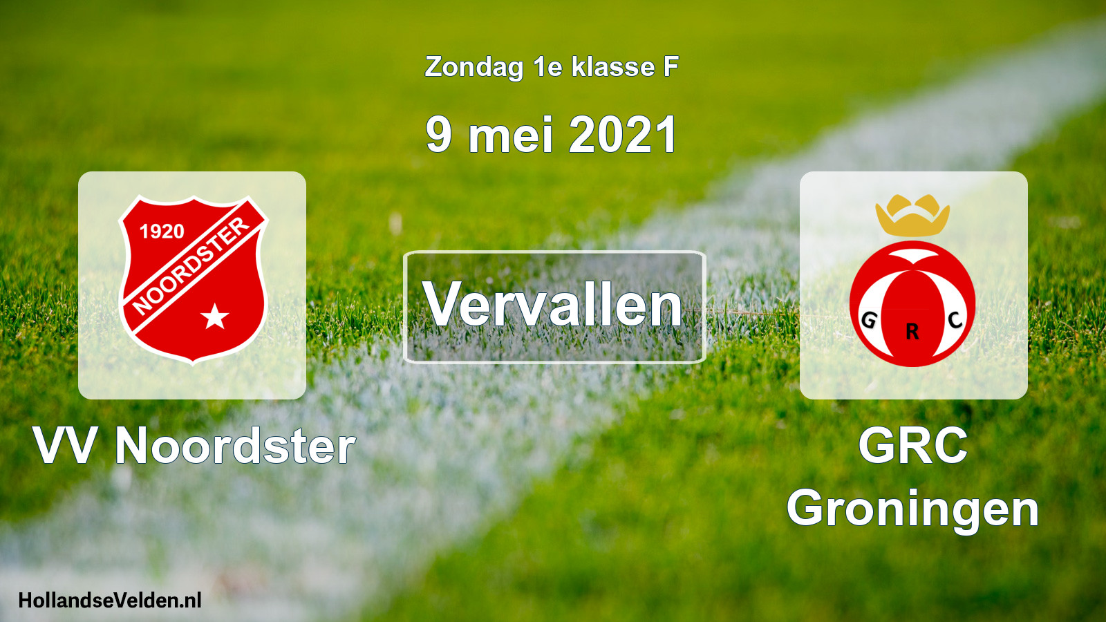 Scheduled Match: VV Noordster - GRC Groningen (9 May 2021)