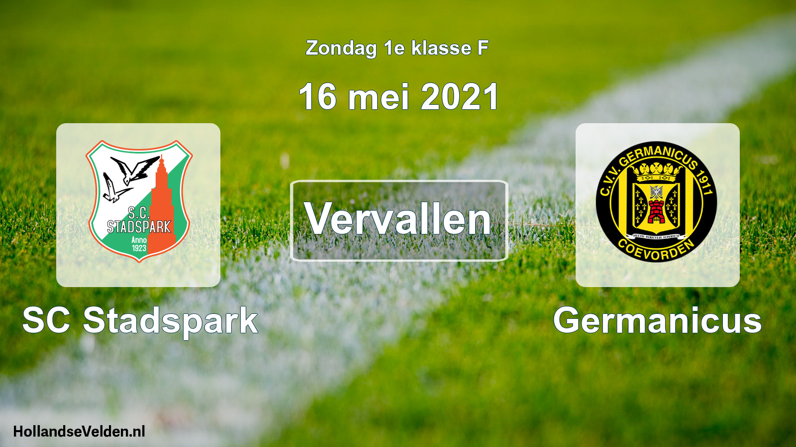 Scheduled Match: SC Stadspark - Germanicus (16 May 2021)