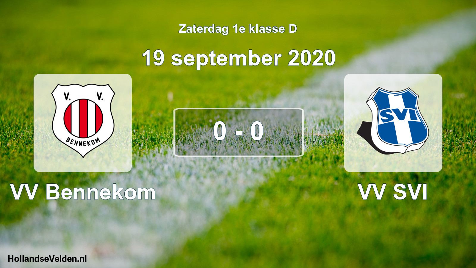 Total number of matches played: VV Bennekom - VV SVI 0 - 0 (19 September 2020)