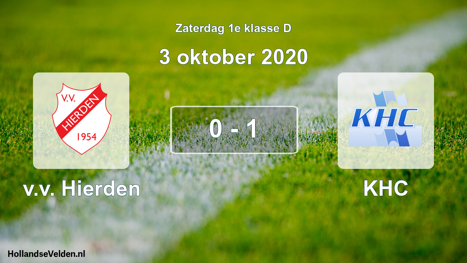 Total number of matches played: v.v. Hierden - KHC 0 - 1 (3 October 2020)