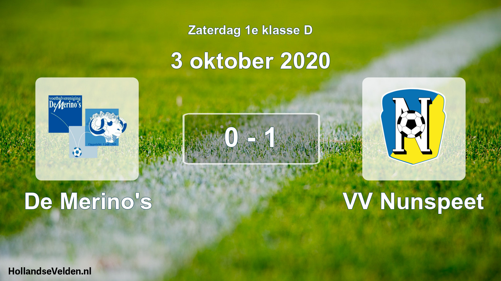 Total number of matches played: De Merino's - VV Nunspeet 0 - 1 (3 October 2020)