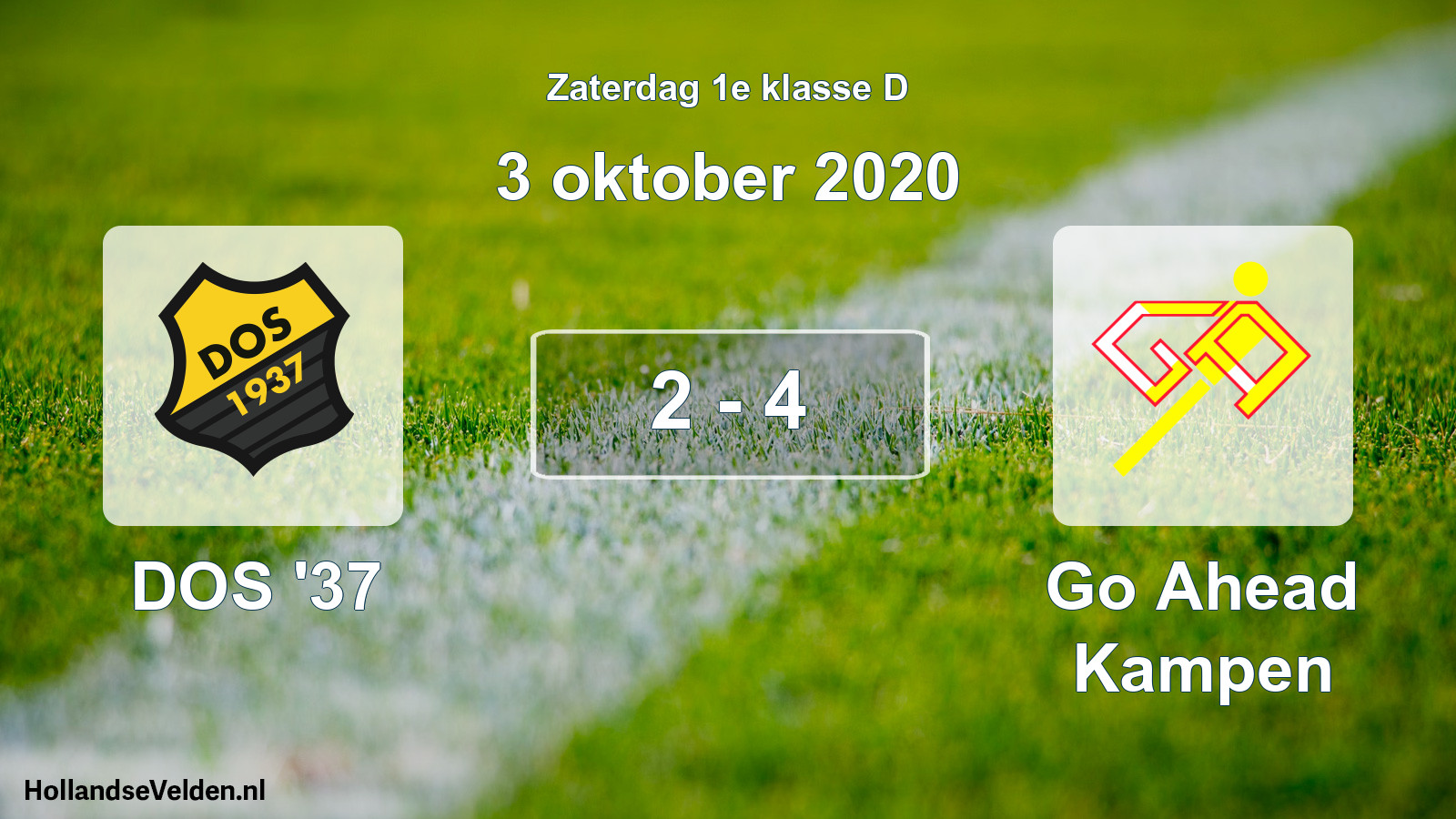 Total number of matches played: DOS '37 - Go Ahead Kampen 2 - 4 (3 October 2020)