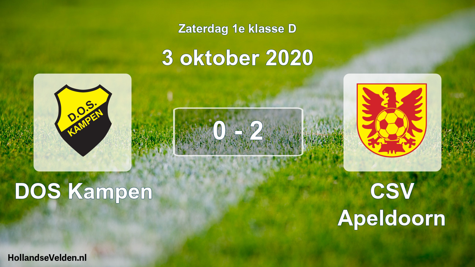 Total number of matches played: DOS Kampen - CSV Apeldoorn 0 - 2 (3 October 2020)