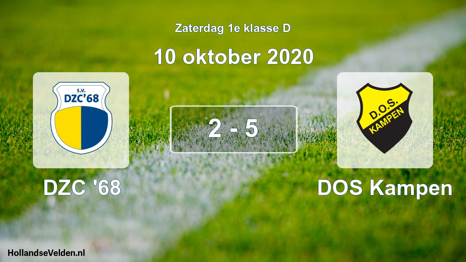 Total number of matches played: DZC '68 - DOS Kampen 2 - 5 (10 October 2020)
