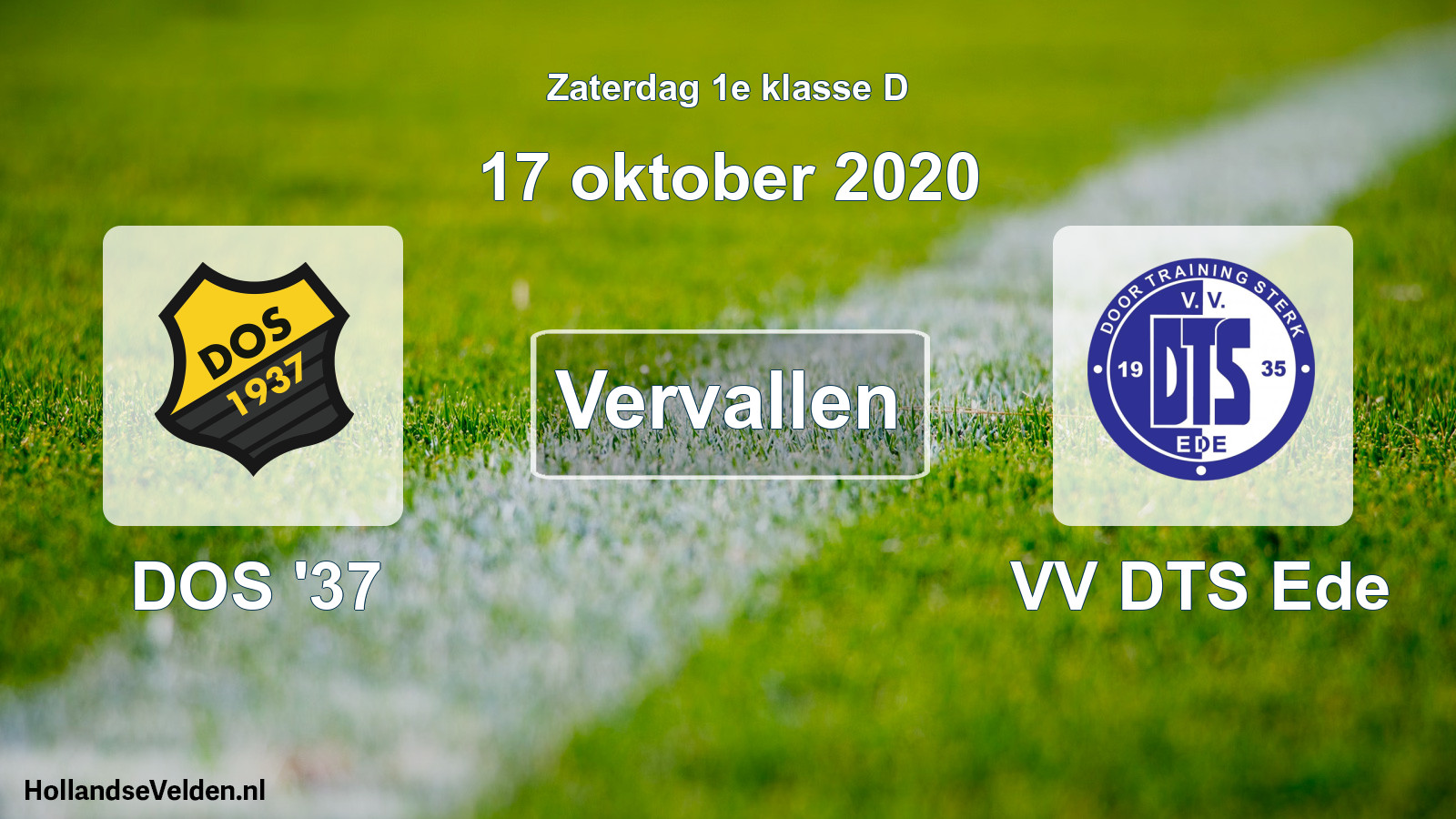 Scheduled Match: DOS '37 - VV DTS Ede (17 October 2020)