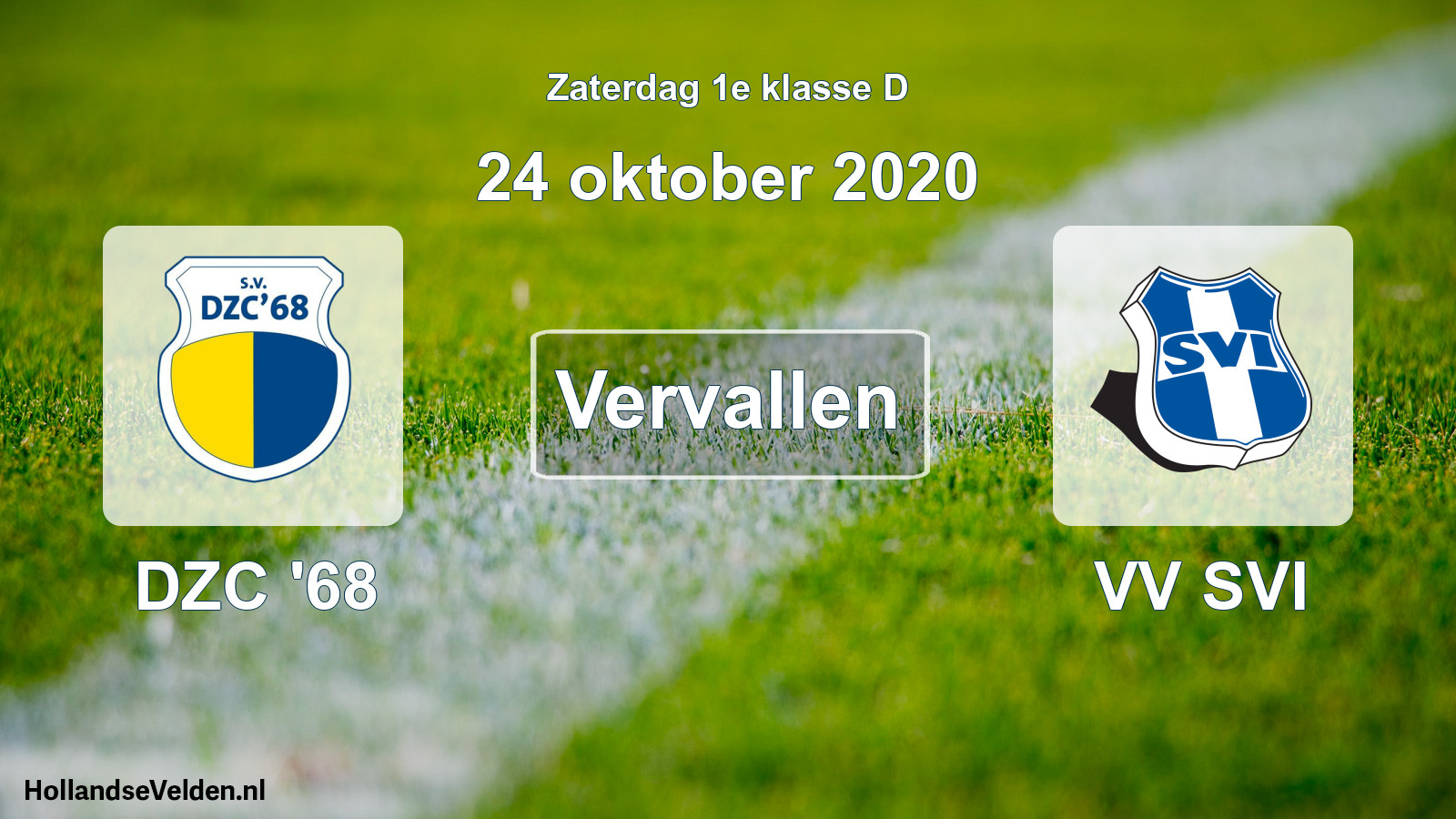 Scheduled Match: DZC '68 - VV SVI (24 October 2020)