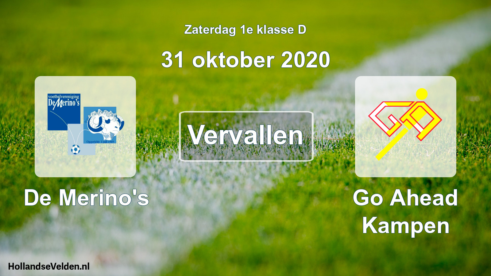 Scheduled Match: De Merino's - Go Ahead Kampen (31 October 2020)