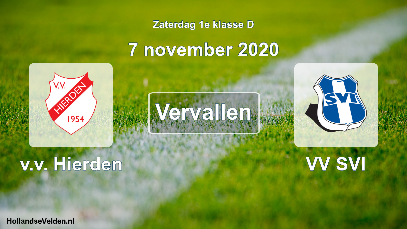 Scheduled Match: v.v. Hierden - VV SVI (7 November 2020)