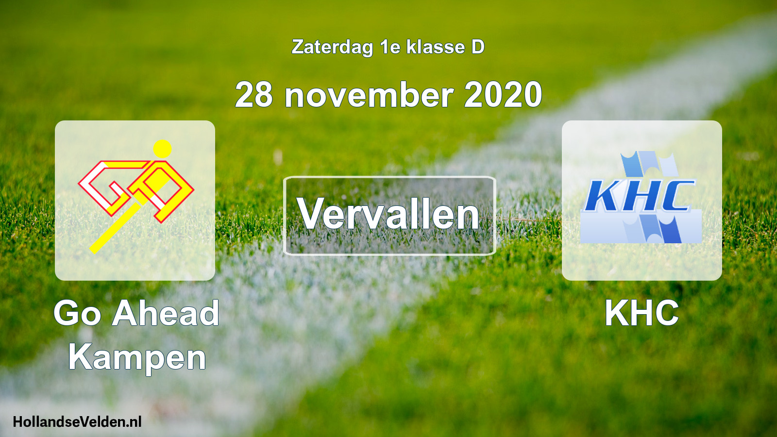 Scheduled Match: Go Ahead Kampen - KHC (28 November 2020)