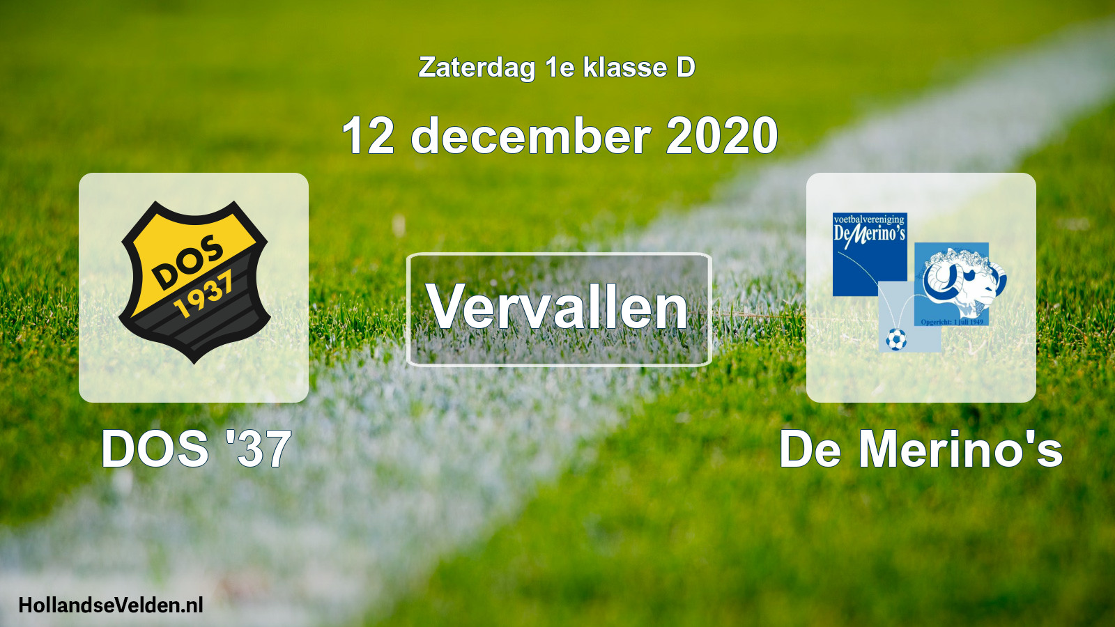 Scheduled Match: DOS '37 - De Merino's (12 December 2020)