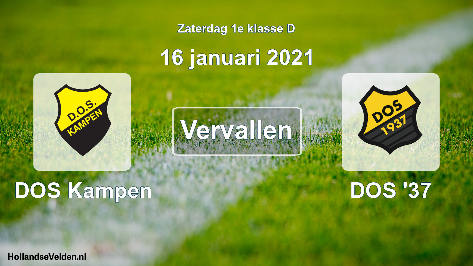 Scheduled Match: DOS Kampen - DOS '37 (16 January 2021)
