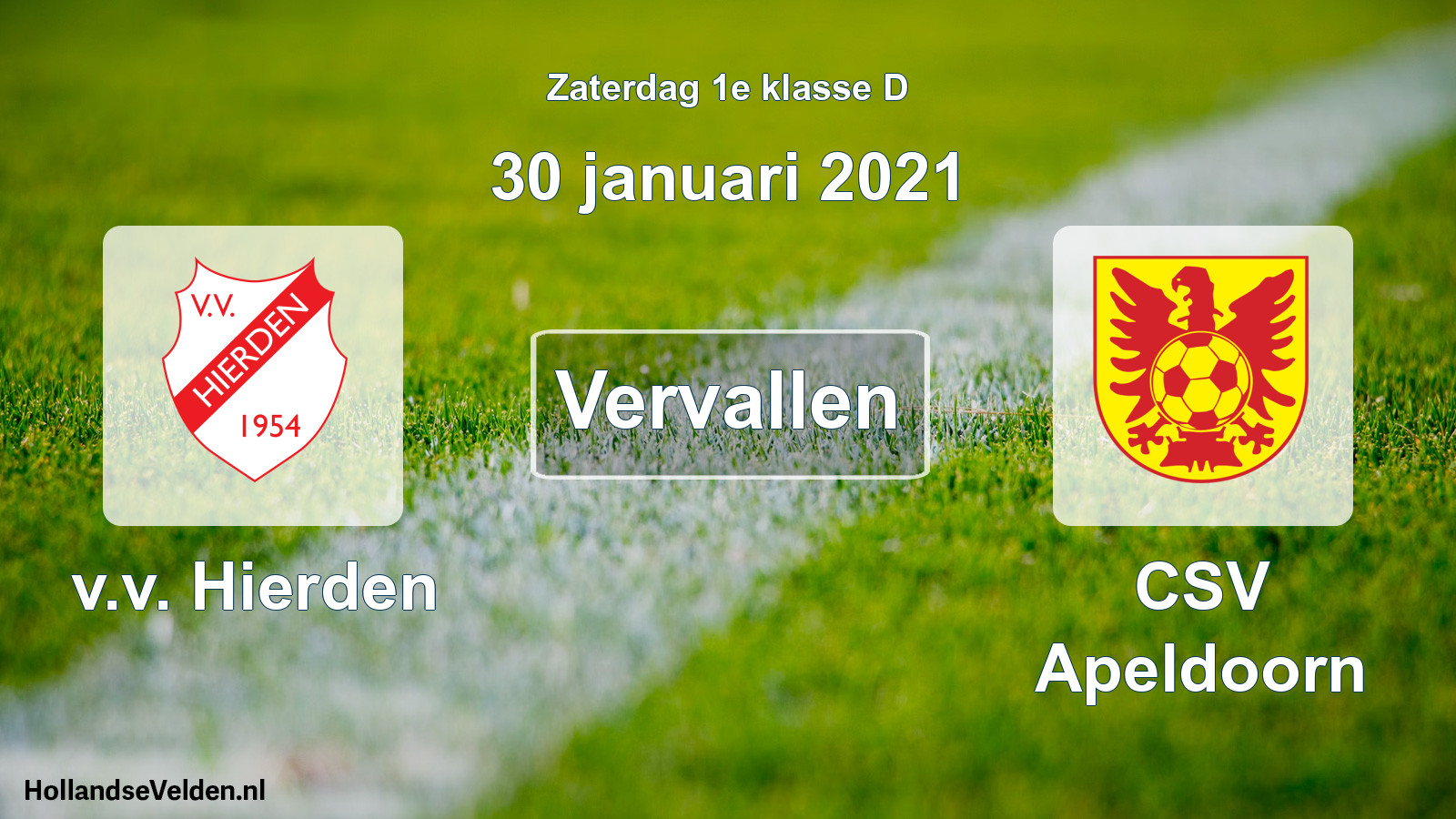Scheduled Match: v.v. Hierden - CSV Apeldoorn (30 January 2021)