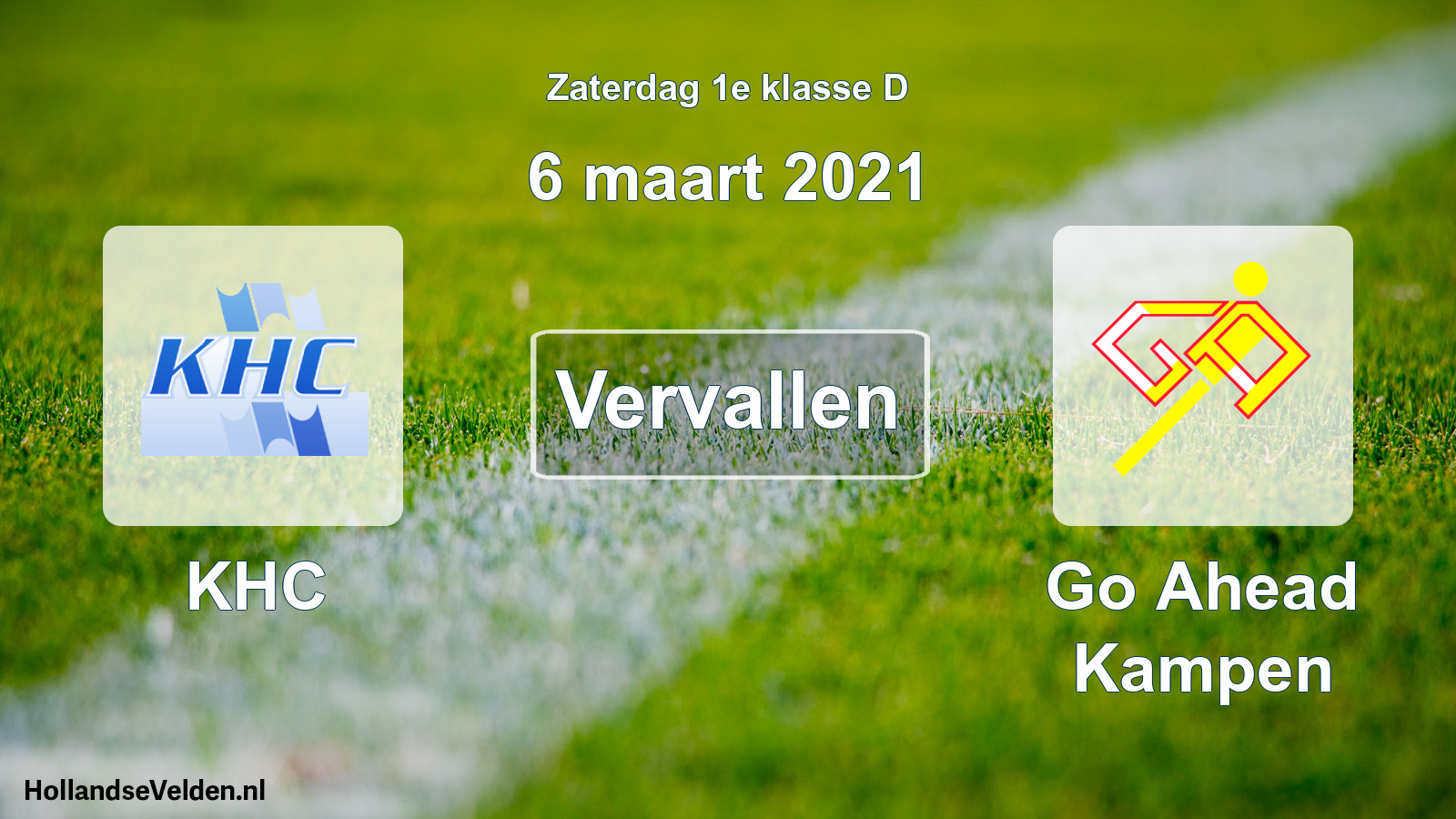 Scheduled Match: KHC - Go Ahead Kampen (6 March 2021)