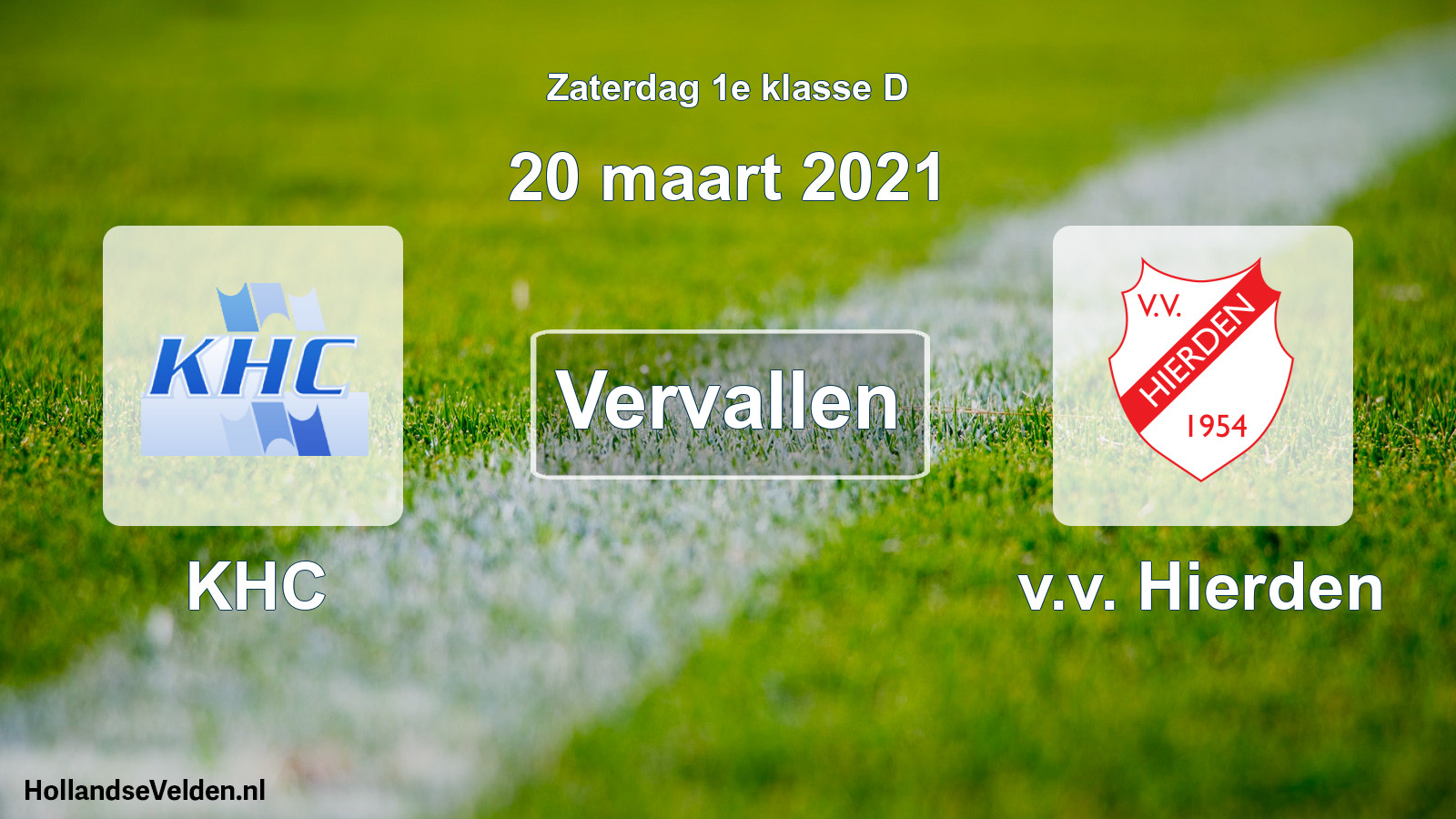 Scheduled Match: KHC - v.v. Hierden (20 March 2021)