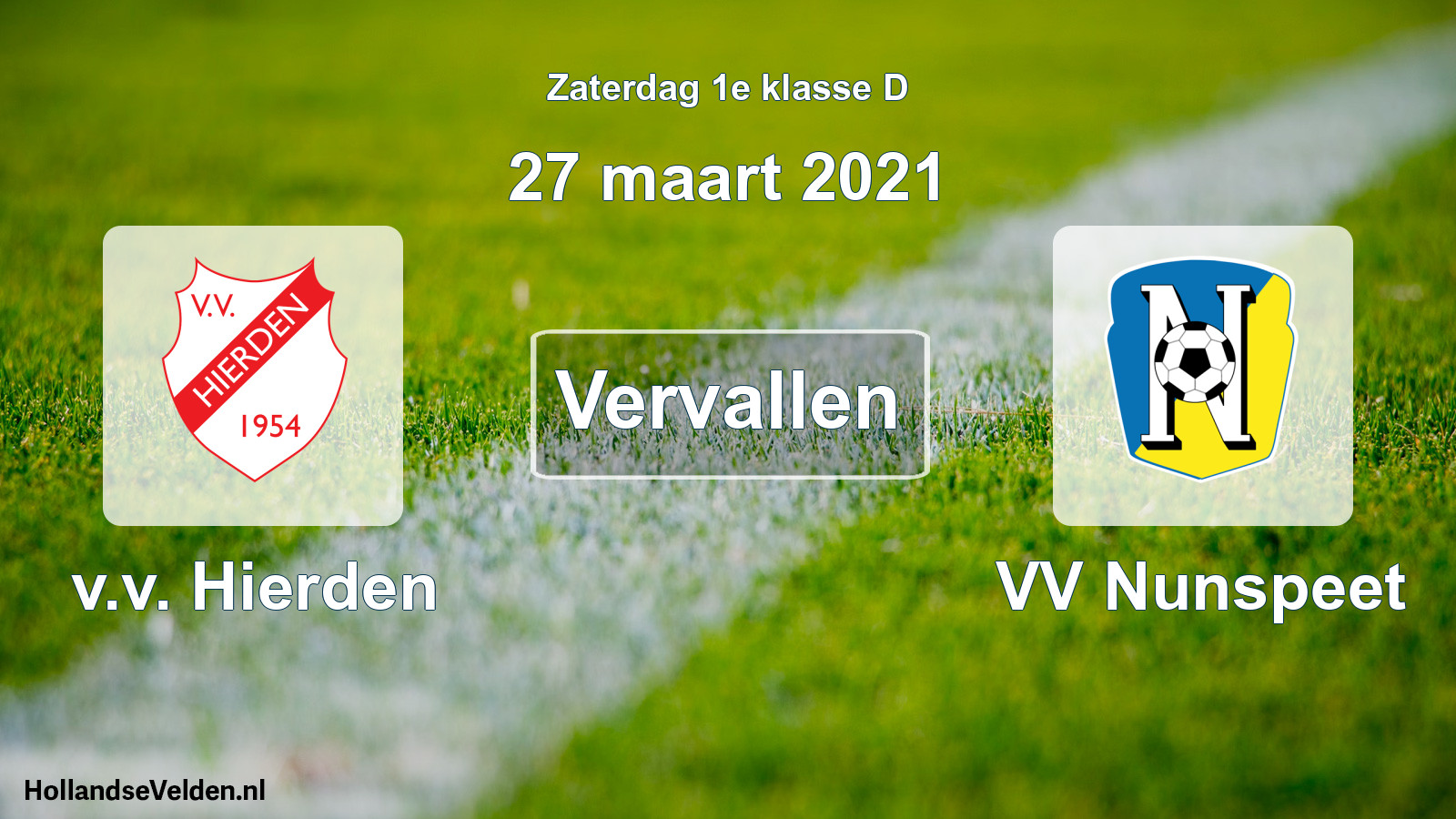 Scheduled Match: v.v. Hierden - VV Nunspeet (27 March 2021)
