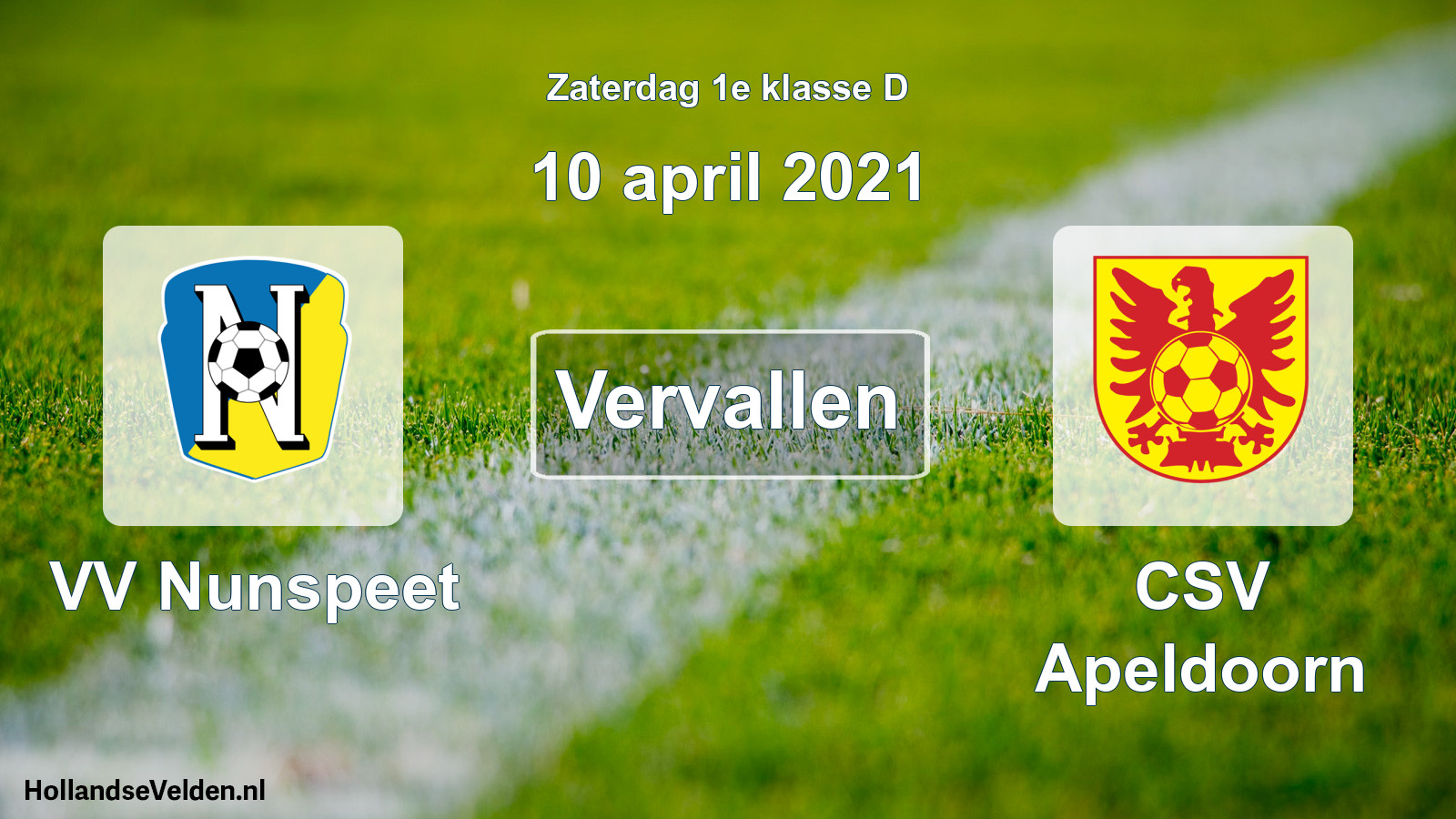 Scheduled Match: VV Nunspeet - CSV Apeldoorn (10 April 2021)