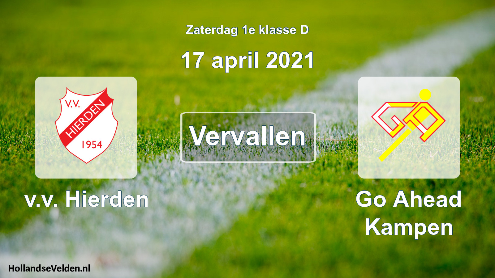 Scheduled Match: v.v. Hierden - Go Ahead Kampen (17 April 2021)