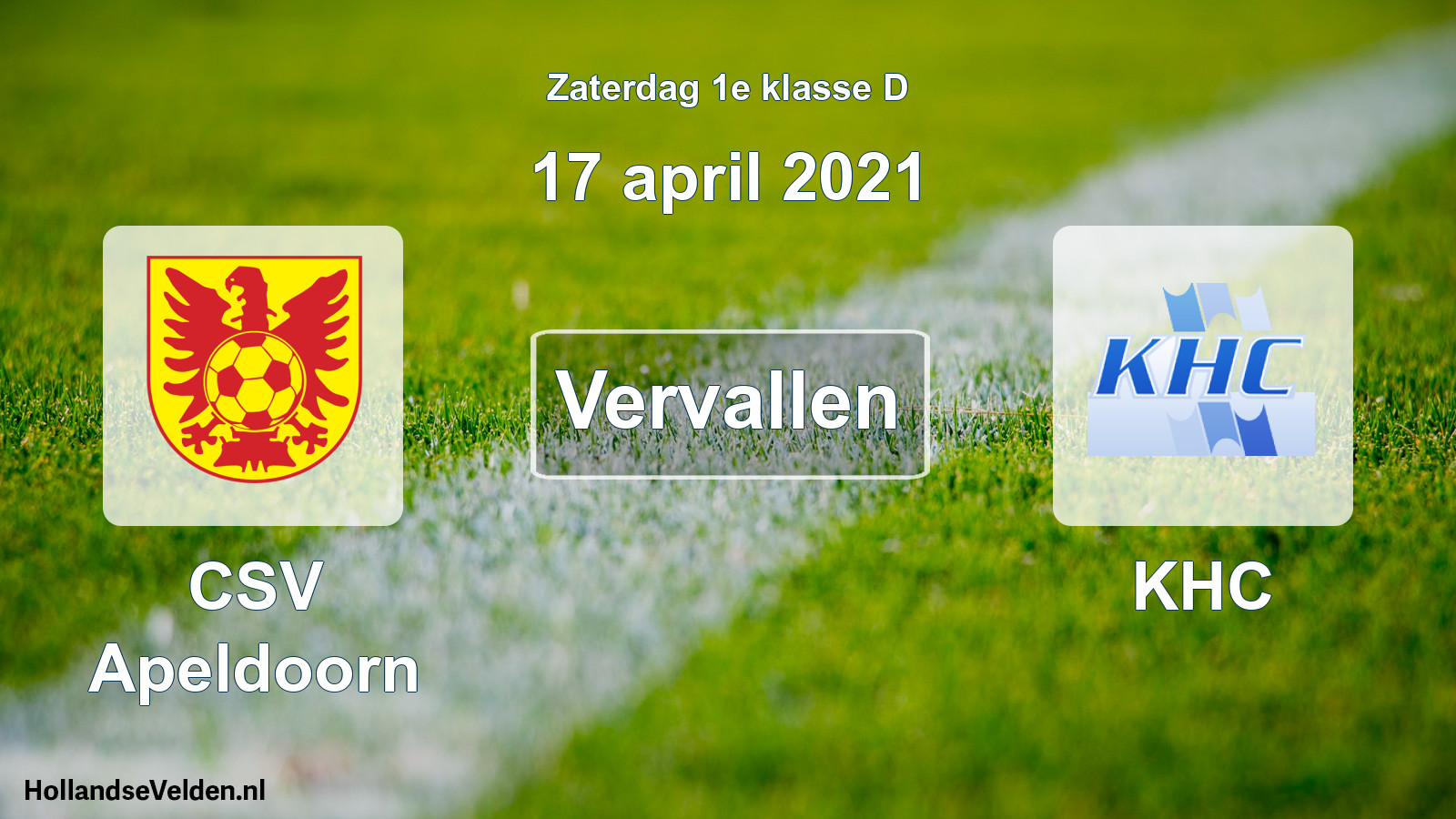 Scheduled Match: CSV Apeldoorn - KHC (17 April 2021)