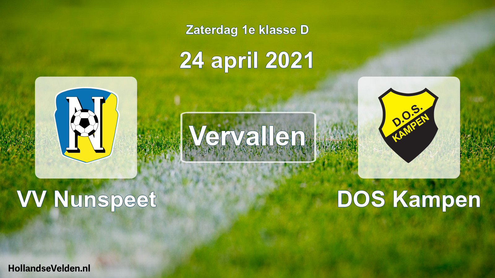 Scheduled Match: VV Nunspeet - DOS Kampen (24 April 2021)