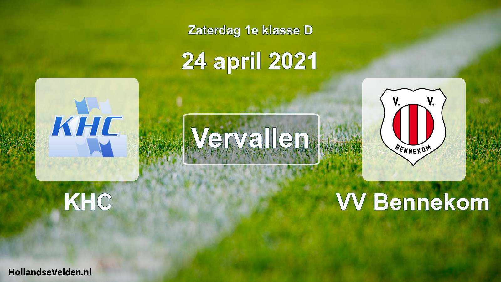 Scheduled Match: KHC - VV Bennekom (24 April 2021)