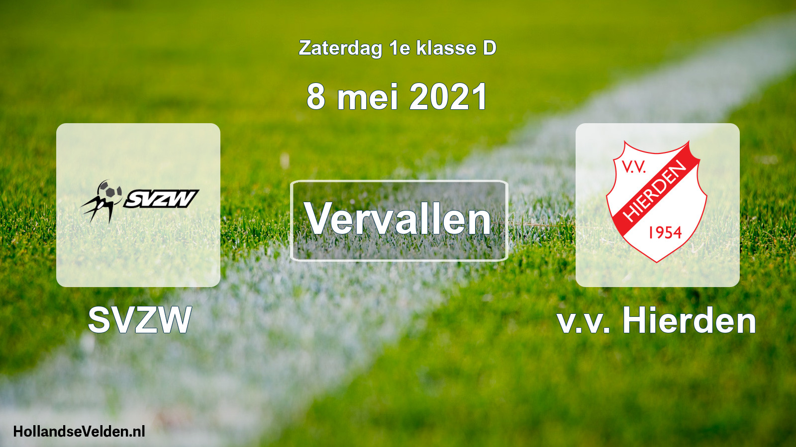 Scheduled Match: SVZW - v.v. Hierden (8 May 2021)