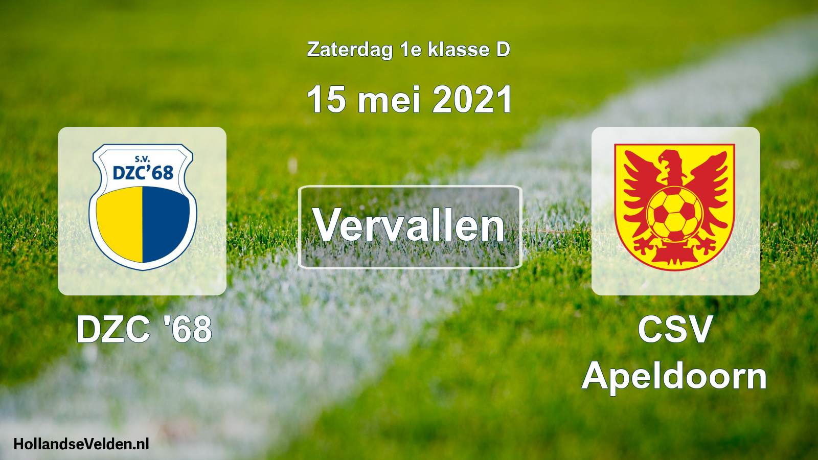Scheduled Match: DZC '68 - CSV Apeldoorn (15 May 2021)