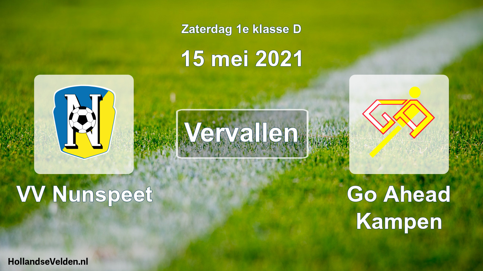 Scheduled Match: VV Nunspeet - Go Ahead Kampen (15 May 2021)