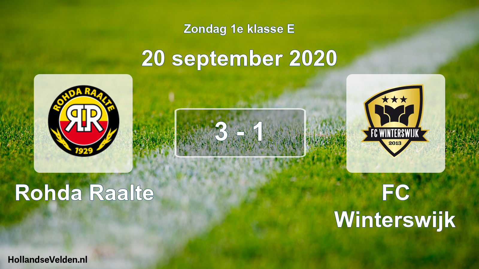 Total number of matches played: Rohda Raalte - FC Winterswijk 3 - 1 (20 September 2020)