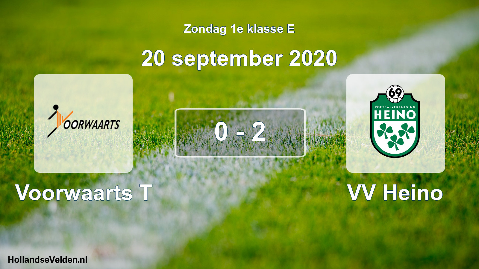 Total number of matches played: Voorwaarts T - VV Heino 0 - 2 (20 September 2020)