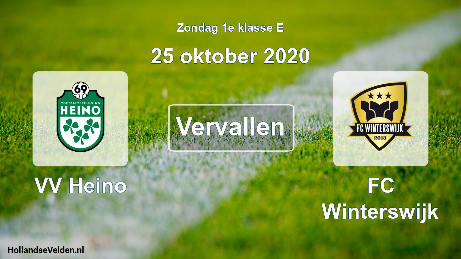 Scheduled Match: VV Heino - FC Winterswijk (25 October 2020)