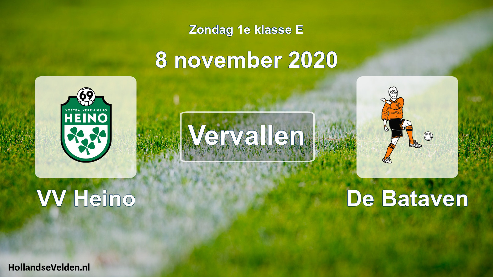 Scheduled Match: VV Heino - De Bataven (8 November 2020)