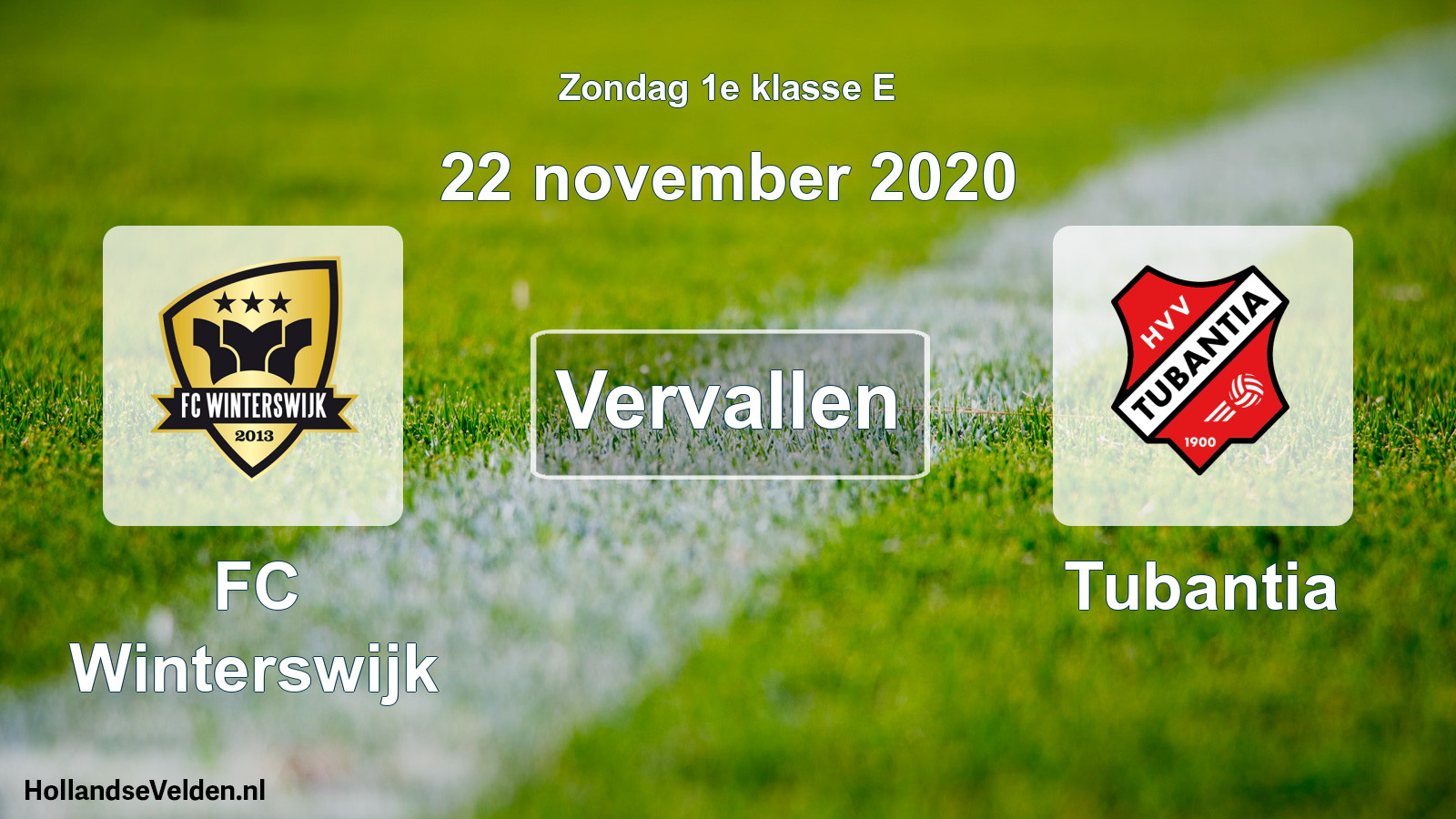 Scheduled Match: FC Winterswijk - Tubantia (22 November 2020)