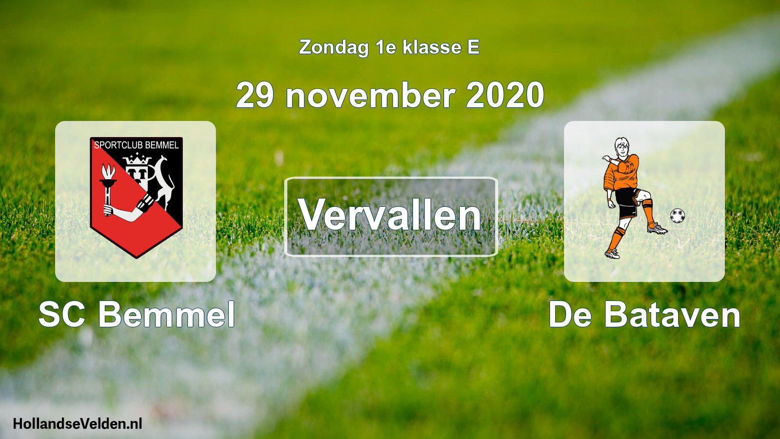 Scheduled Match: SC Bemmel - De Bataven (29 November 2020)