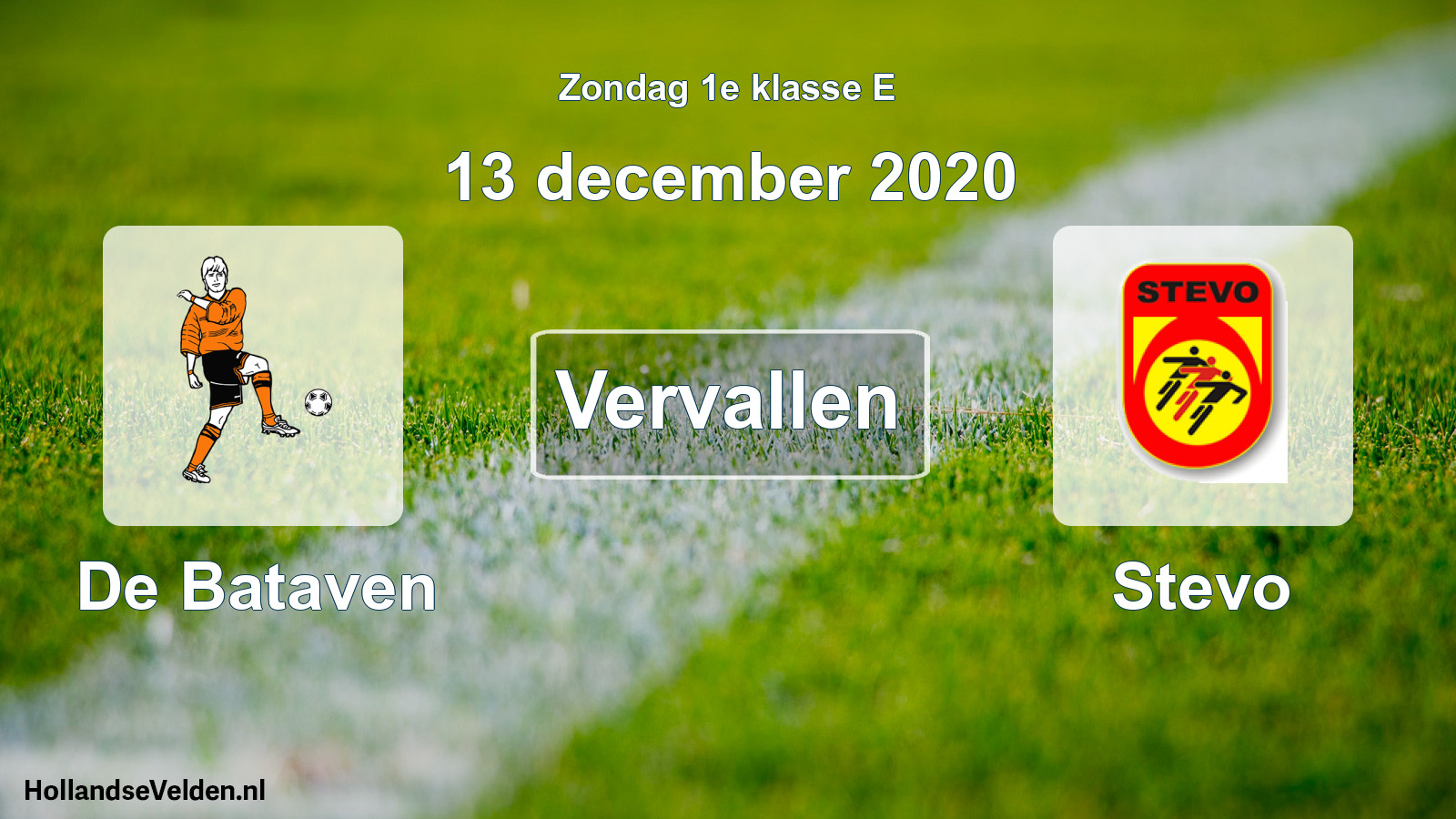 Scheduled Match: De Bataven - Stevo (13 December 2020)