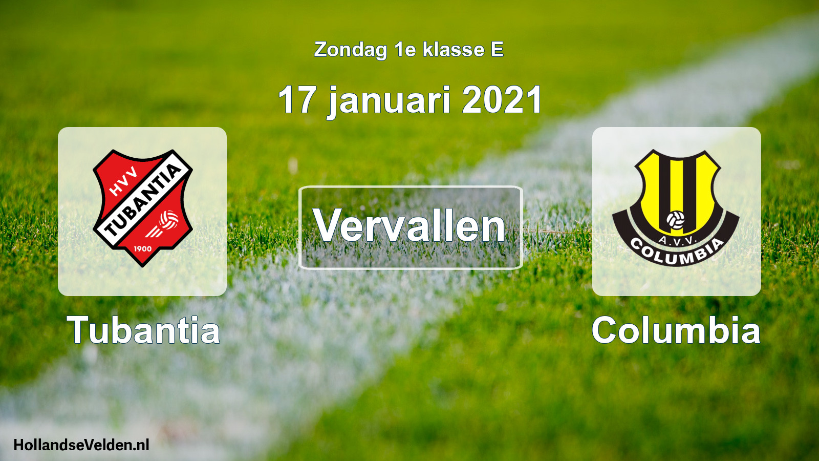 Scheduled Match: Tubantia - Columbia (17 January 2021)