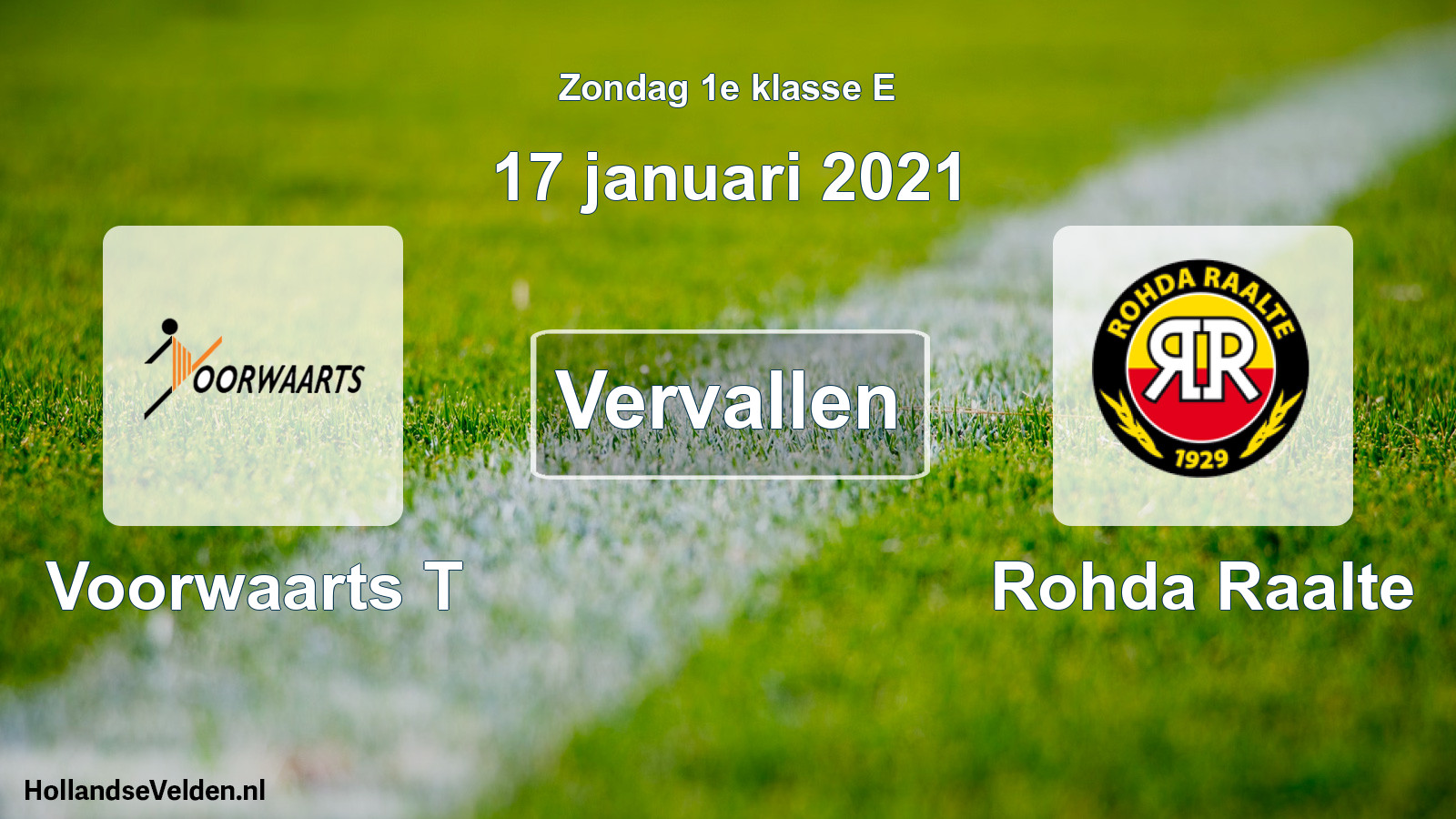 Scheduled Match: Voorwaarts T - Rohda Raalte (17 January 2021)