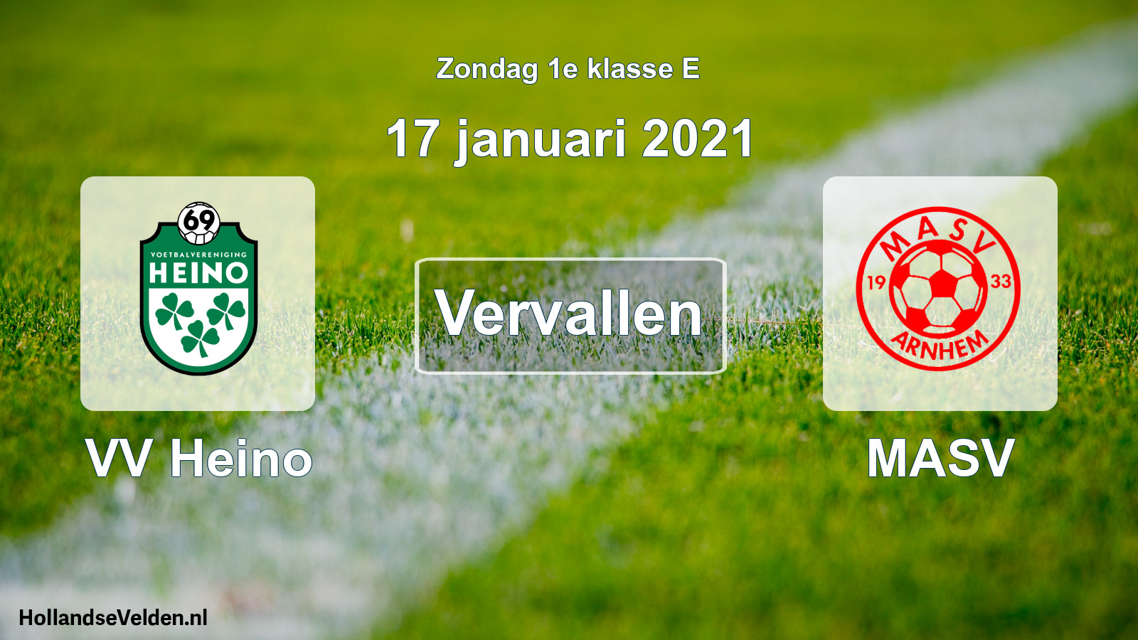 Scheduled Match: VV Heino - MASV (17 January 2021)