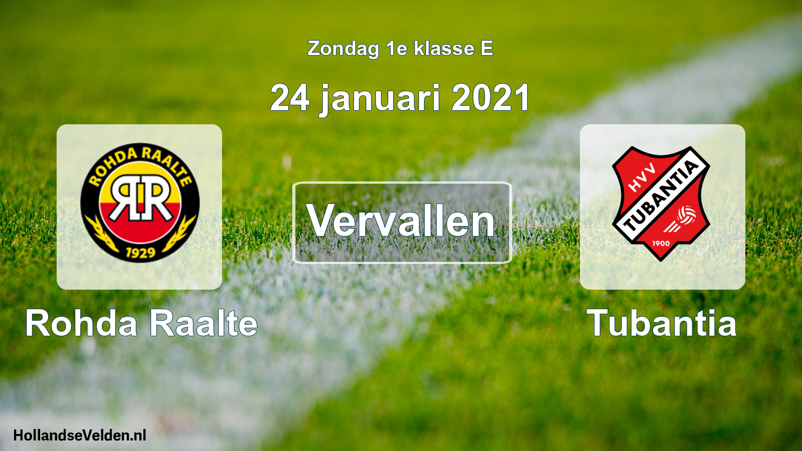 Scheduled Match: Rohda Raalte - Tubantia (24 January 2021)