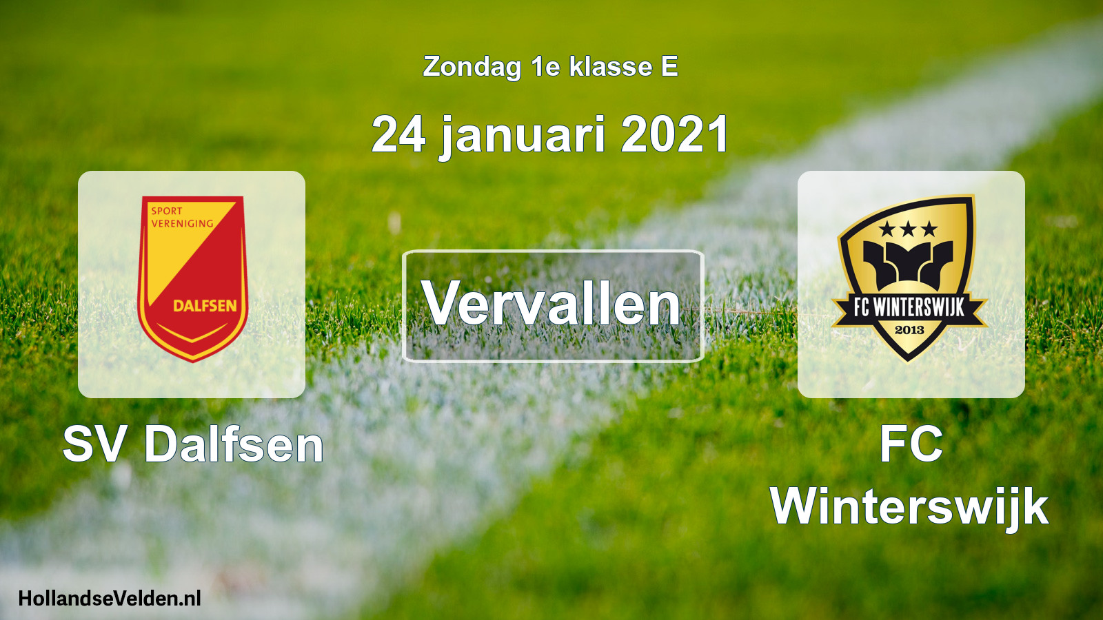 Scheduled Match: SV Dalfsen - FC Winterswijk (24 January 2021)