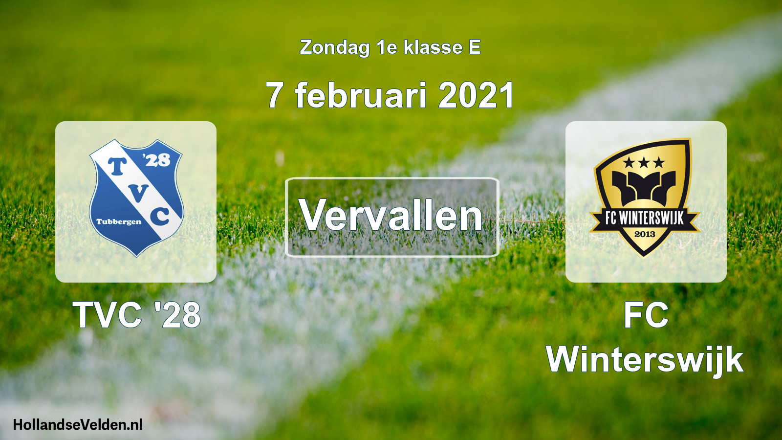 Scheduled Match: TVC '28 - FC Winterswijk (7 February 2021)